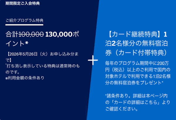 アメックスゴールドプリファードの入会キャンペーン情報