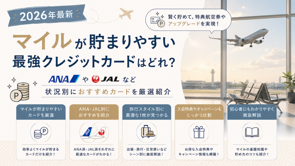 マイルが貯まりやすい最強クレジットカード