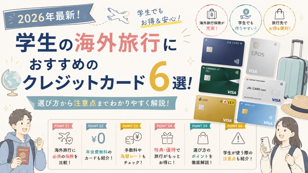 学生におすすめな海外旅行向けクレジットカード