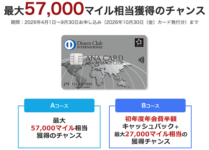 ANAダイナースのキャンペーンはAコースとBコースどちらを選ぶべき？