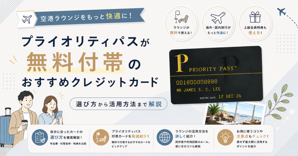 プライオリティパス付帯のおすすめクレジットカード